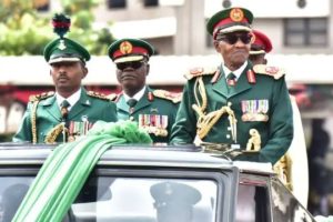 Buhari Arrives Army Parade