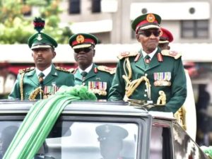 Buhari Arrives Army Parade 