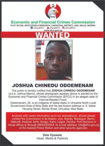 EFCC Declares Joshua Chinedu, One US-Based Wanted -