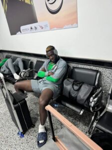 AFCON Qualifier: Pictures, Video Of How Super Eagles Players Stranded, Spent The Night In Libya Airport