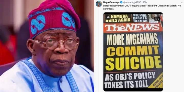 Nigerians Blasts Tinubu Govt As Presidency Digs Up Report About Obasanjo's Policies In 2004