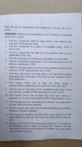 Ali Odefa Abducted, Tortured Our Ward Excos, Connived with Police on Trumped up Charges Against PDP members in Ebonyi- PDP Ward Chairman