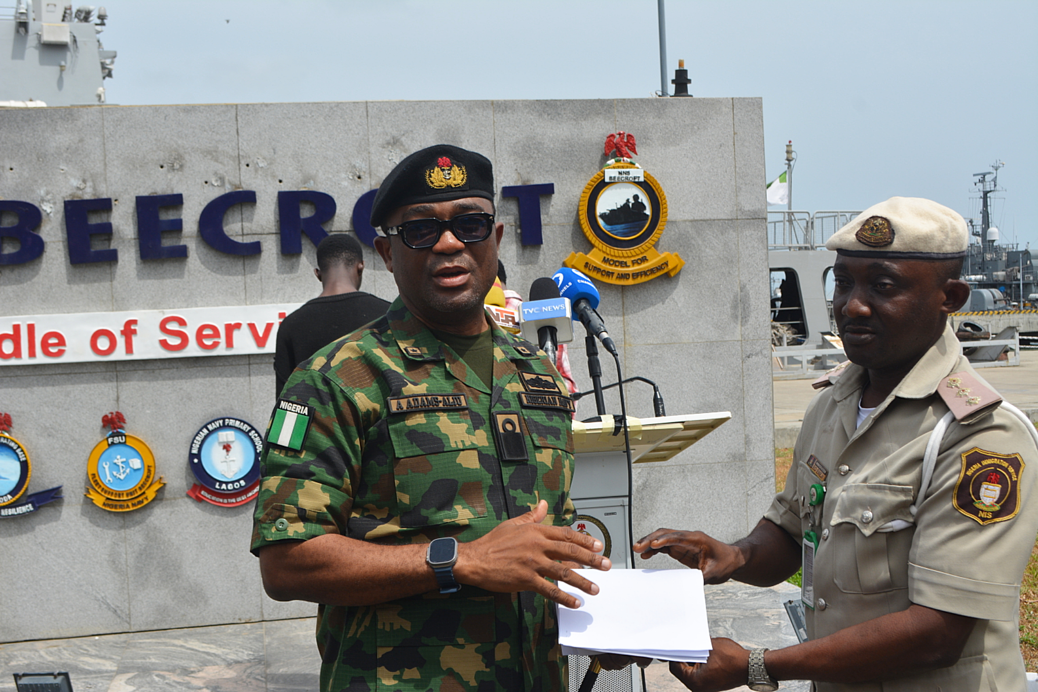Nigerian Navy Ship Beecroft Hands Over Two Suspected Stowaways To NIS