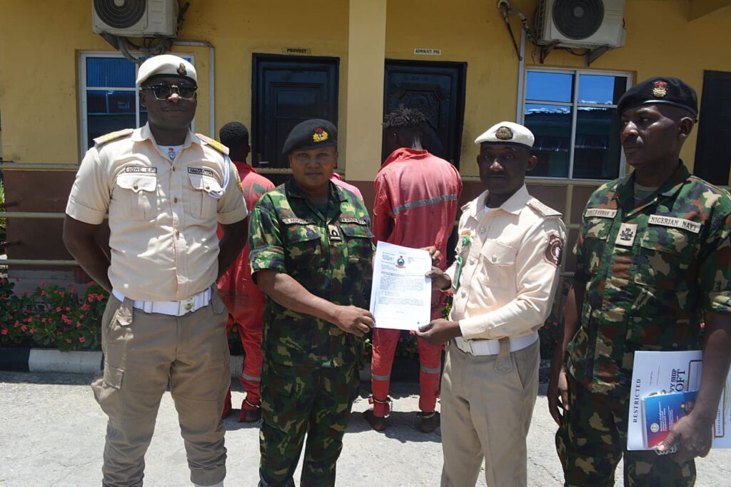 Navy Ship Beecroft Hands Over Three Suspected Stowaways To Nigeria Immigration Service