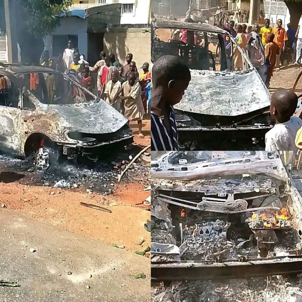 BREAKING: Residents Set APC Campaign Vehicle Ablaze During Governor Radda’s Visit To Katsina Community