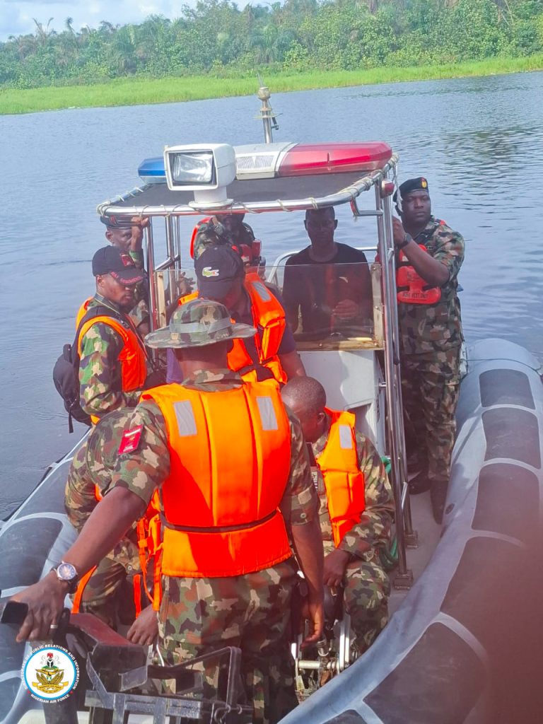 NAF Intensifies Wreckage Recovery in Igbokoda, Assures Bereaved Families of Support