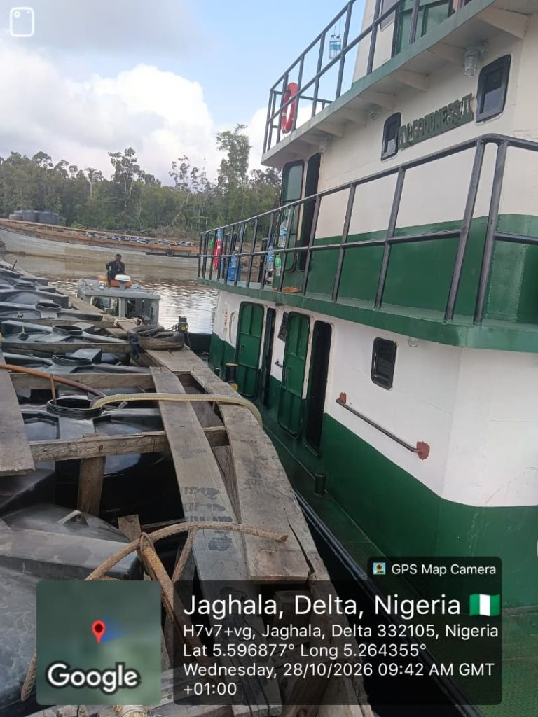 Nigerian Navy Intercepts THREE Vessels, Uncovers 140,000 Litres Of Suspected Stolen Petroleum Products In Delta